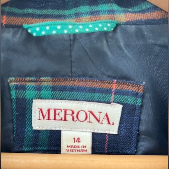 Merona women’s blazer - navy blue with green, orange, and pink details - Picture 3 of 7